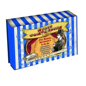 Vintage Blue & White Stripe Music Compendium.